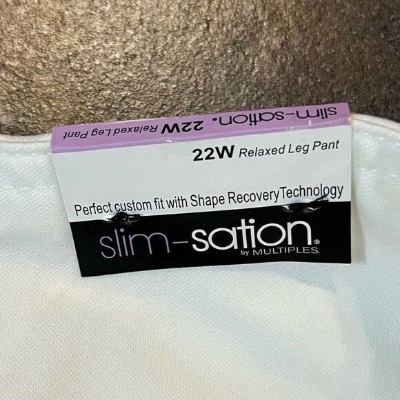 NWT Slim-Sation By Multiples Easy Fit Relax Leg Pants 22W - Picture 11 of 12